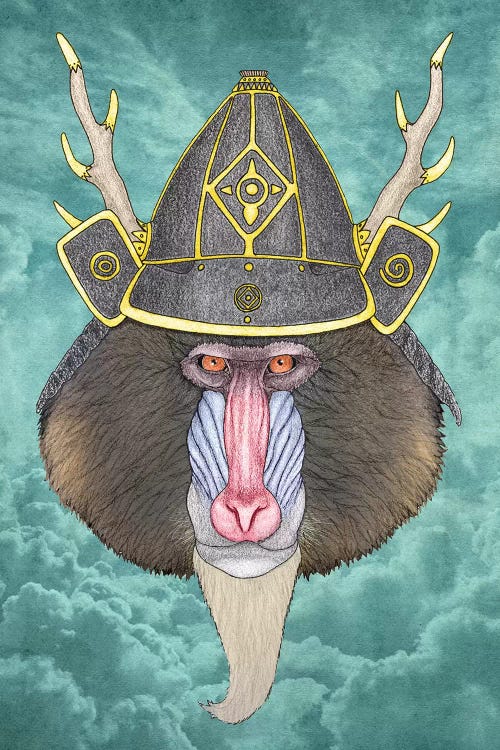 Mandril Samurai by Barruf wall art