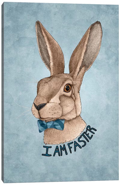 Mr. Hare Is Faster Canvas Art Print - Rabbit Art