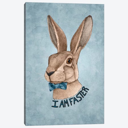 Mr. Hare Is Faster Canvas Print #BRF43} by Barruf Canvas Print