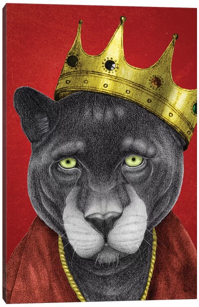 Panther King Canvas Art Print - Crown Art