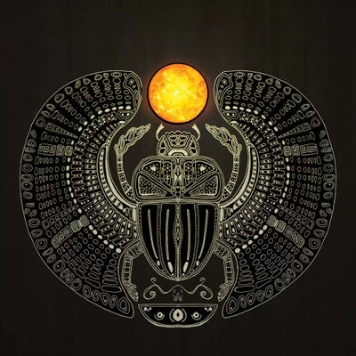 Sacred Scarab by Barruf framed wall art
