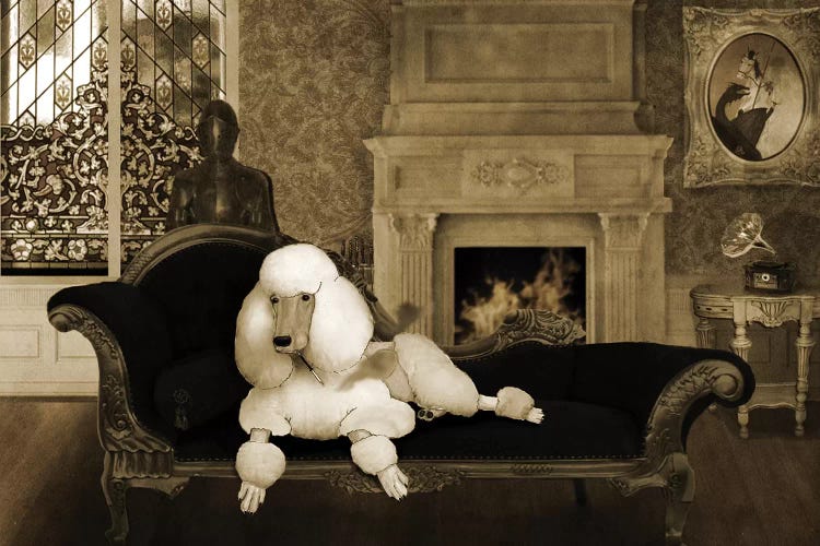 Smoking Vintage Poodle by Barruf wall art