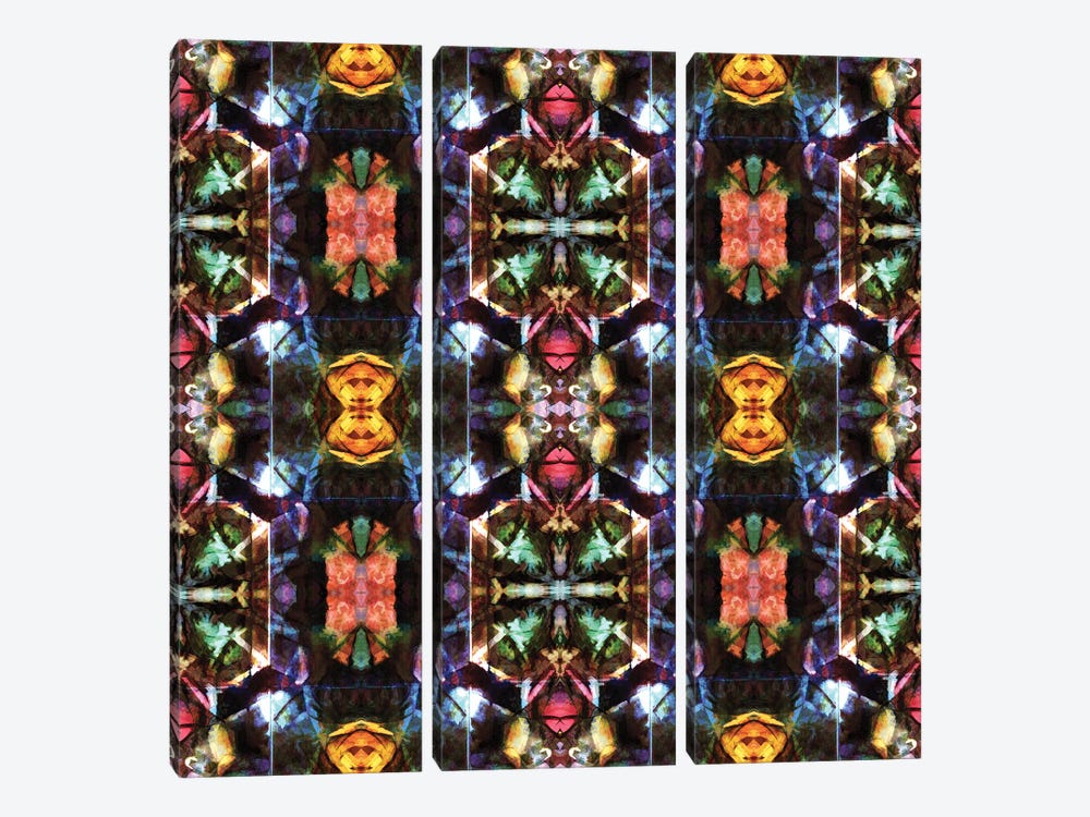 Stained Glass Window Pattern by Barruf 3-piece Canvas Wall Art