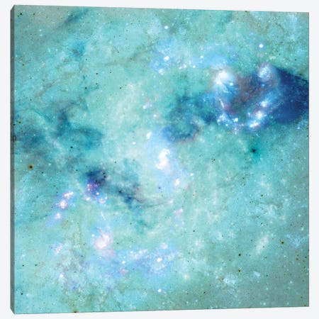 Blue Abstract Galaxy Canvas Print #BRF5} by Barruf Canvas Art Print