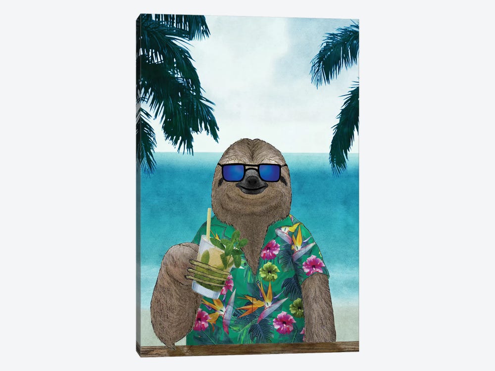 Summer Sloth by Barruf 1-piece Canvas Art