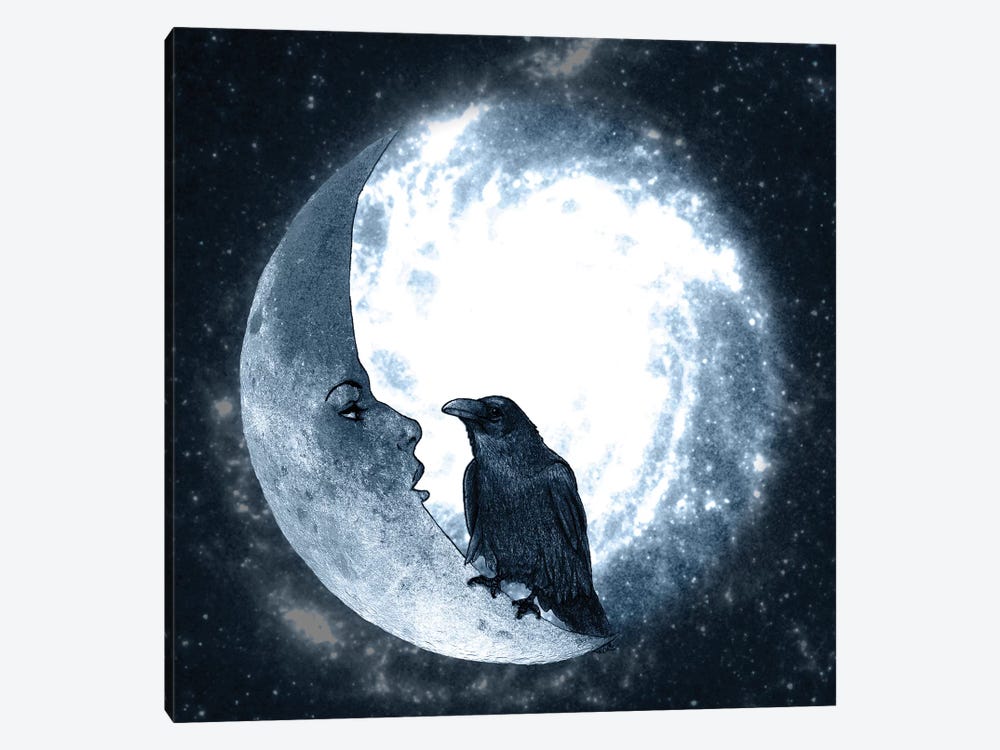 The Crow And Its Moon by Barruf 1-piece Art Print