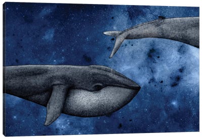 The Whale Who Met Itself Canvas Art Print - Kids Nautical & Ocean Life Art