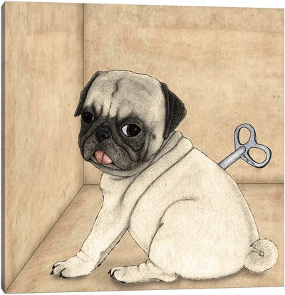 Toy Dog Canvas Art Print - Pug Art