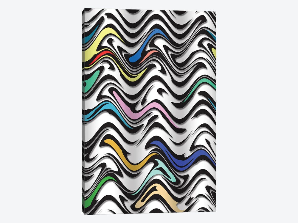 Trippy Wave In  An Urban Abstract by Barruf 1-piece Canvas Artwork