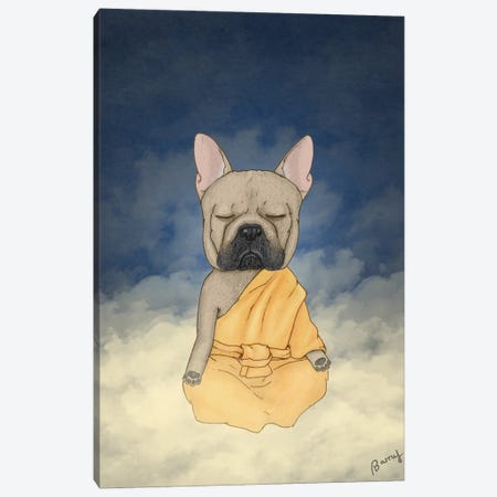 Frenchie Meditation Canvas Print #BRF83} by Barruf Art Print