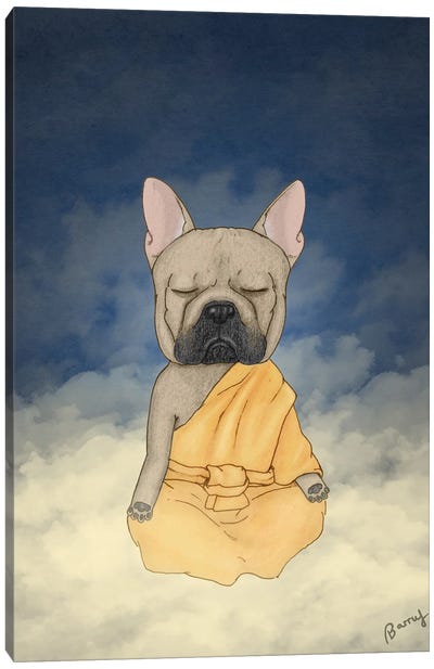 Frenchie Meditation Canvas Art Print - Barruf