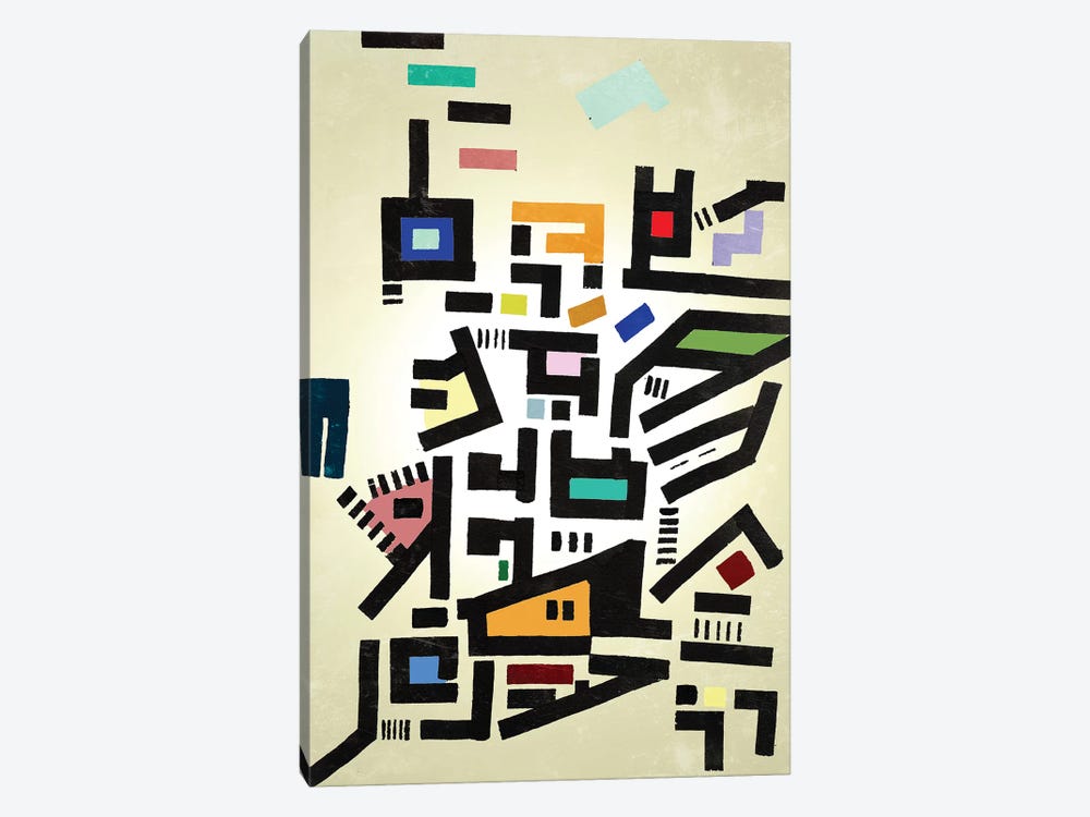 Colorful Urban Disorganization by Barruf 1-piece Canvas Art