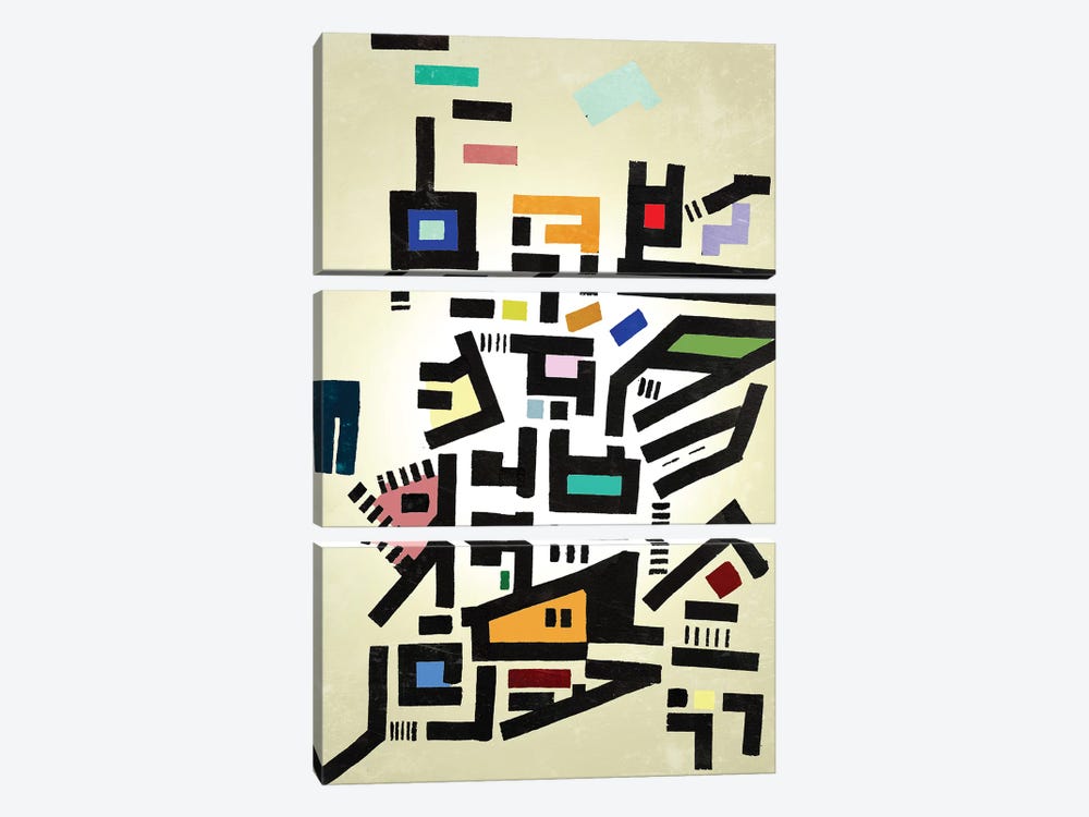 Colorful Urban Disorganization by Barruf 3-piece Canvas Art