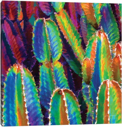 Neon Desert I Canvas Art Print - Cactus Art