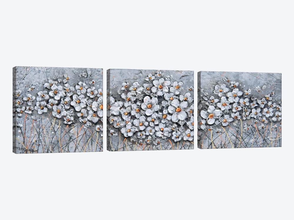 Fields of Pearls by Britt Hallowell 3-piece Canvas Wall Art