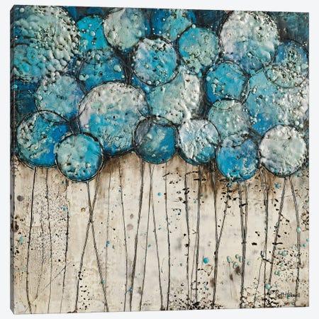 Bubble Trees in Blue Canvas Print #BRH8} by Britt Hallowell Canvas Art