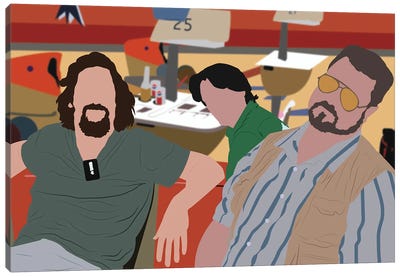 Big Lebowski, Dude, Walter And Donny Canvas Art Print - Home Theater Art