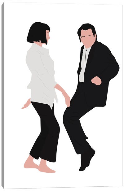 Pulp Fiction Dancing II Canvas Art Print - John Travolta