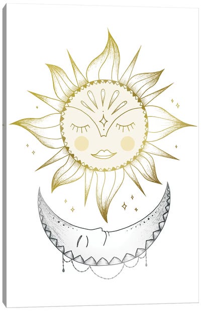 Sun And Moon Canvas Art Print - Sun Art