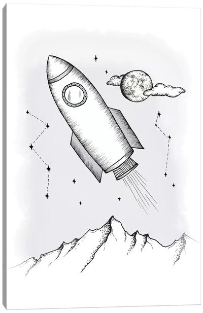 To the galaxy Canvas Art Print - Space Shuttle Art