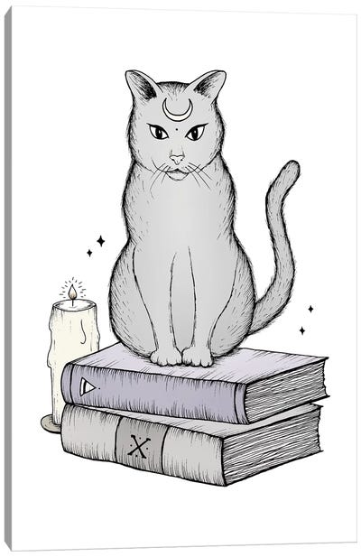 Witches Cat Canvas Art Print - Barlena