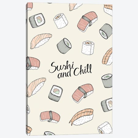 Sushi And Chill Canvas Print #BRL136} by Barlena Art Print