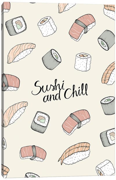 Sushi And Chill Canvas Art Print - Barlena
