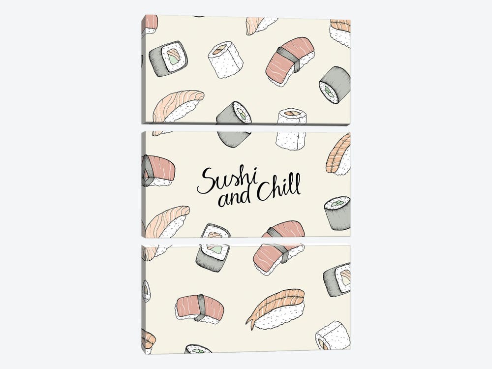 Sushi And Chill by Barlena 3-piece Art Print