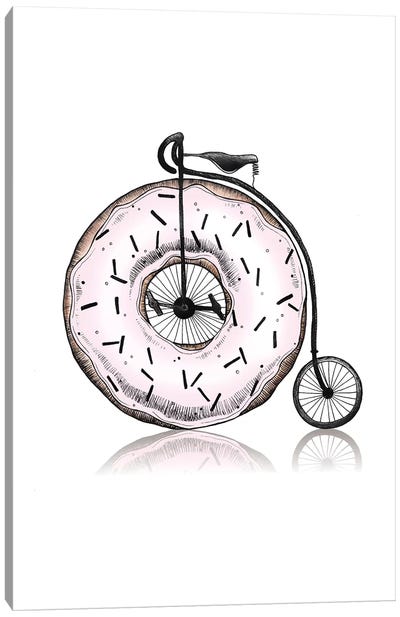 Donut Ride My Bicycle Canvas Art Print - Barlena