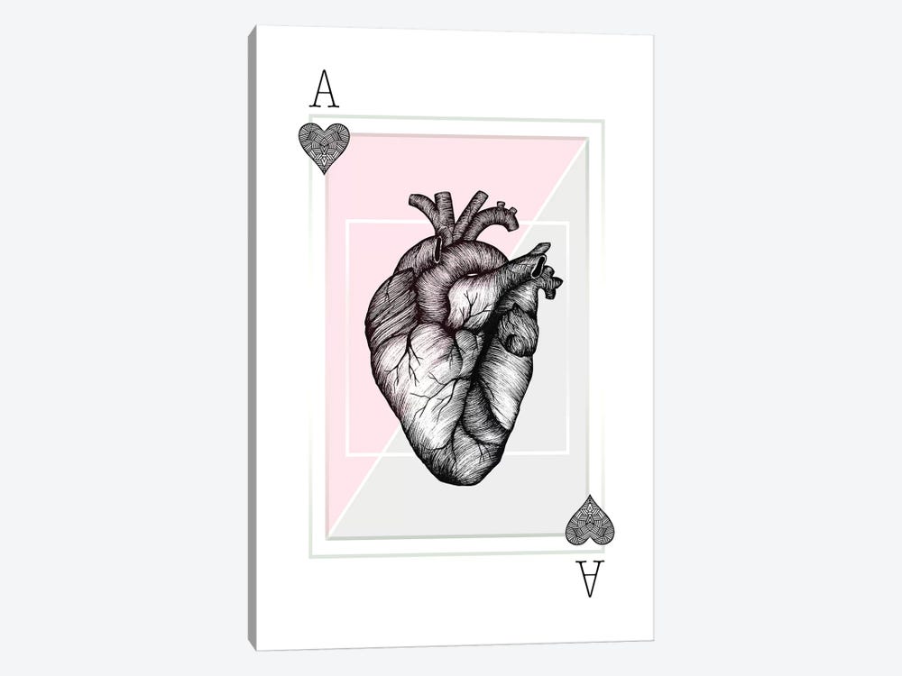 Ace Of Hearts by Barlena 1-piece Canvas Artwork