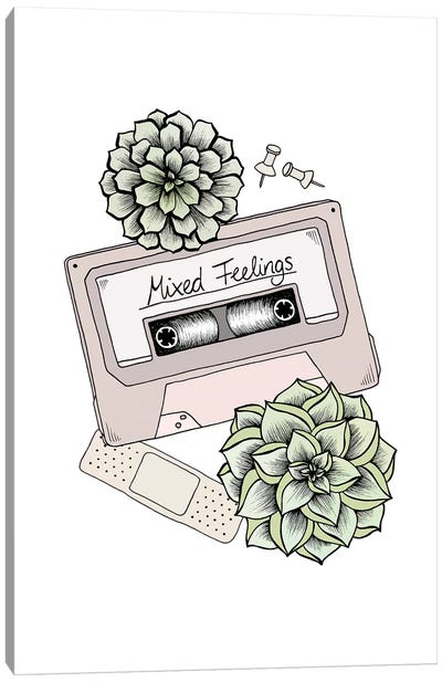 Mixed Feelings Canvas Art Print - Cassette Tapes