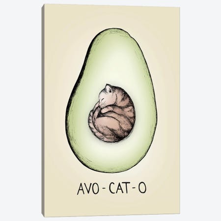 Avo-cat-o Canvas Print #BRL3} by Barlena Canvas Wall Art