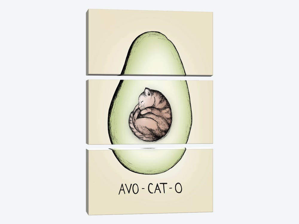 Avo-cat-o by Barlena 3-piece Canvas Artwork