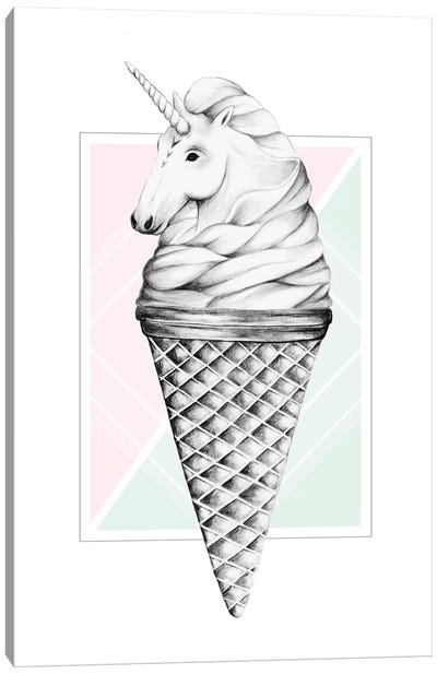 Unicone Canvas Art Print - Ice Cream & Popsicle Art