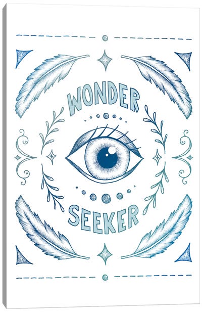 Wonder Seeker - Blue Canvas Art Print - Exploration Art