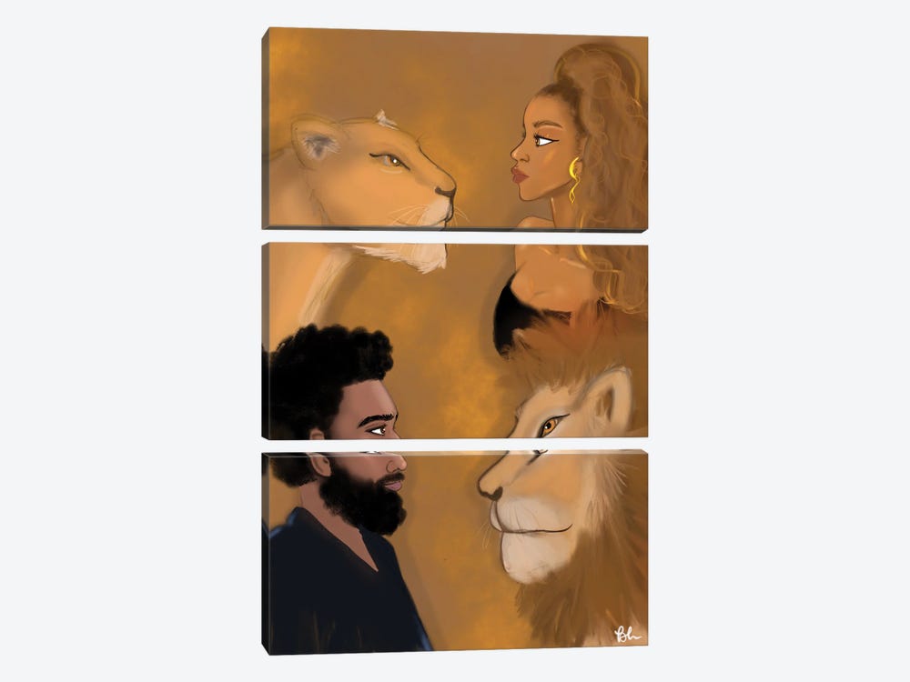 King & Queen by Bri Pippens 3-piece Canvas Print