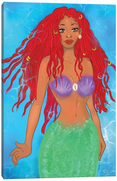 Little Mermaid Canvas Art Print - Bri Pippens