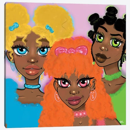 Powerpuff Girls Canvas Print #BRP111} by Bri Pippens Canvas Print
