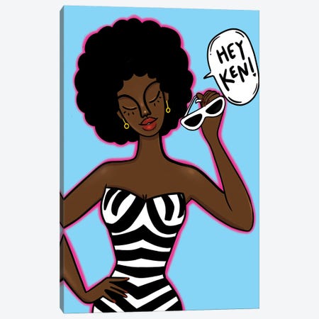 Afro Barbie Canvas Print #BRP129} by Bri Pippens Canvas Artwork
