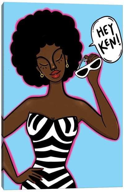 Afro Barbie Canvas Art Print - Bri Pippens