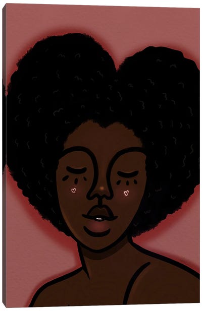 Love Is In The Hair Canvas Art Print - Heart Art