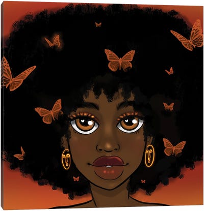 Butterfly Girl Canvas Art Print - Bri Pippens