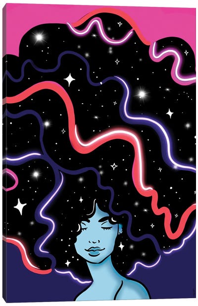 Galaxy Girl Canvas Art Print - Galaxy Art