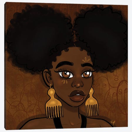 Afro Puffs Canvas Print #BRP21} by Bri Pippens Canvas Print