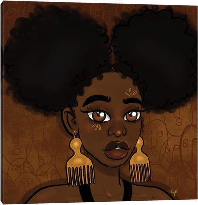 Afro Puffs Canvas Art Print - Bri Pippens