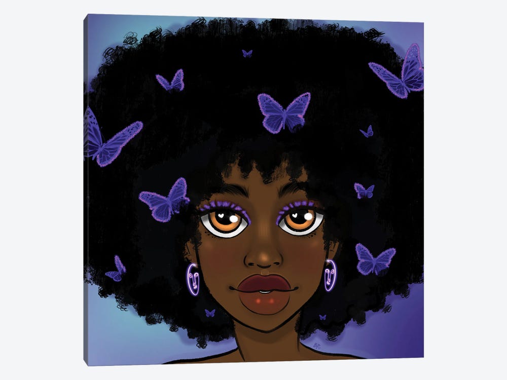Butterfly Girl Purple 1-piece Art Print