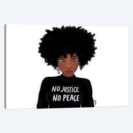 No Justice No Peace Canvas Print #BRP24} by Bri Pippens Canvas Wall Art