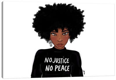No Justice No Peace Canvas Art Print - Bri Pippens