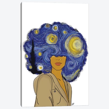 Afro Starry Nights Canvas Print #BRP32} by Bri Pippens Canvas Art