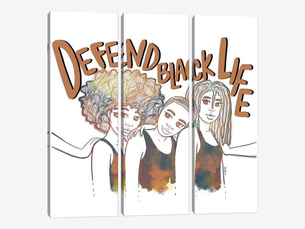 Defend Black Life by Bri Pippens 3-piece Canvas Art